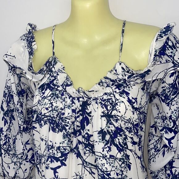 Parker Dress"WHITE THICKET" Dress Tunic Top Cold Shoulder Loose Fitting… - Picture 2 of 9